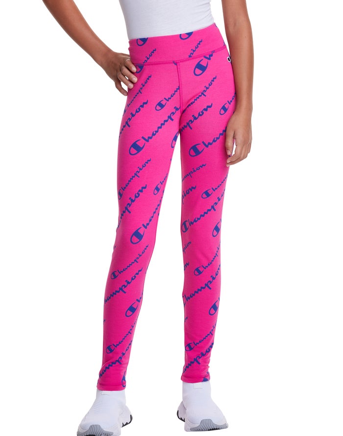 Leggings Champion Niña - Allover Logo ( Rosas ) 1635897-RT